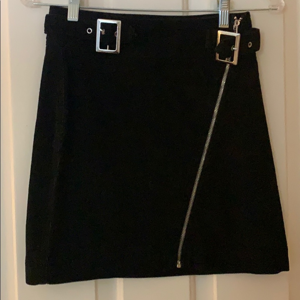 Black Cord Mini Skirt